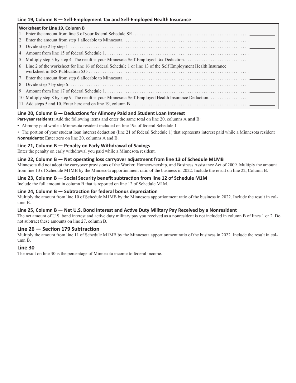 Schedule M1NR Nonresidents / Part-Year Residents - Minnesota, Page 6