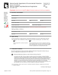 Mercury-Added Lamp Manufacturer Registration - Massachusetts