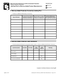 Labeling Plan for Mercury-Added Product Manufacturers - Massachusetts, Page 2