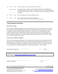 Home Occupation Permit Application Form - City of Petaluma, California, Page 3