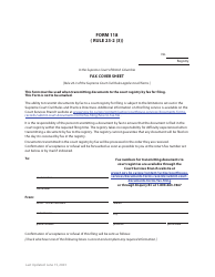 Form 118 Fax Cover Sheet - British Columbia, Canada