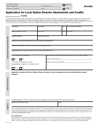 Document preview: Form CR-LODA Application for Local Option Disaster Abatements and Credits - Minnesota