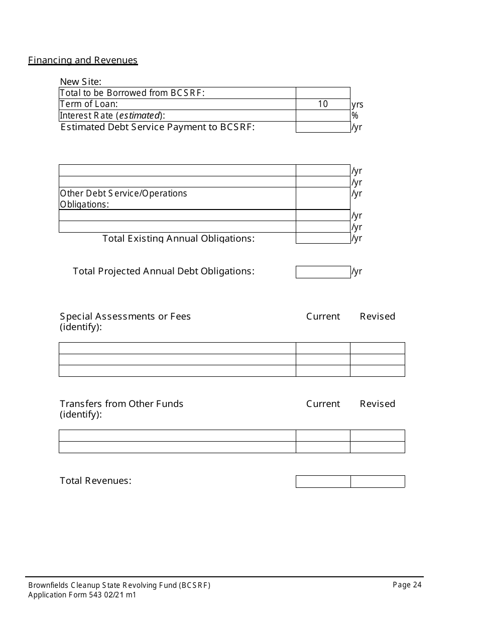 ADEM Form 543 Brownfields Cleanup State Revolving Fund Application Form - Alabama, Page 20