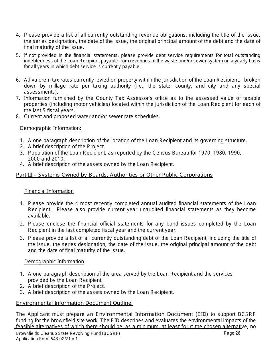 ADEM Form 543 Brownfields Cleanup State Revolving Fund Application Form - Alabama, Page 24