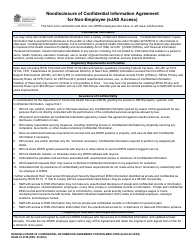 DSHS Form 03-374E Nondisclosure of Confidential Information Agreement for Non-employee (Ejas Access) - Washington