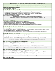 DSHS Form 06-125B Residential Allowance Request - Damages - Washington, Page 2