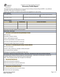 DSHS Form 11-180 Discovery Profile Report - Washington