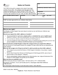 Document preview: DSHS Form 14-402 Notice to Parents - Washington