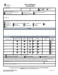 Document preview: DSHS Form 14-484 Nurse Delegation: Nursing Visit - Washington
