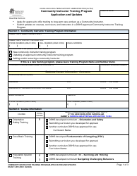 DSHS Form 15-551 Community Instructor Training Program Application and Updates - Washington