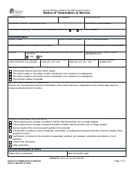 Document preview: DSHS Form 15-569 Notice of Termination of Service - Washington