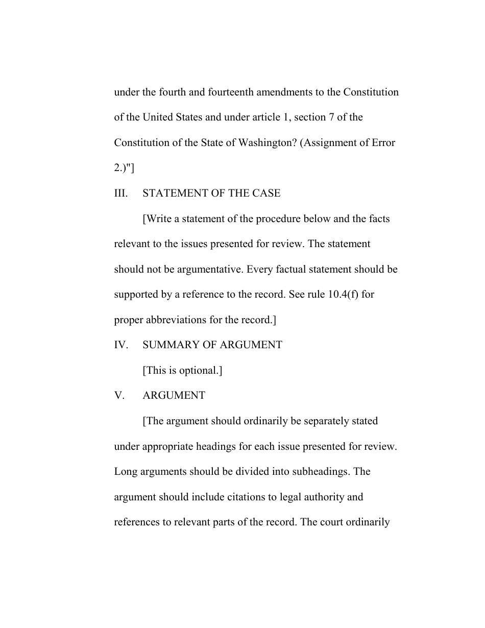 RAP Form 6 Brief of Appellant - Washington, Page 6