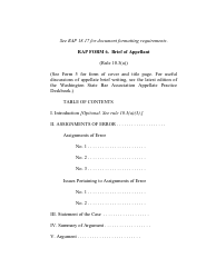 Document preview: RAP Form 6 Brief of Appellant - Washington