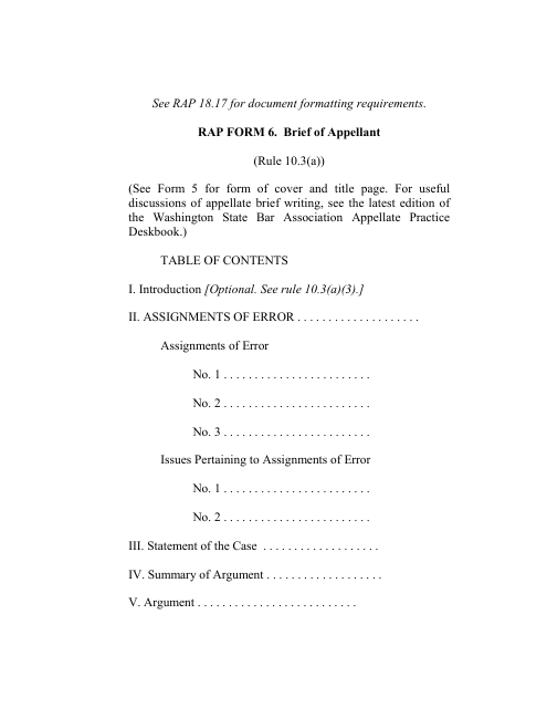 RAP Form 6  Printable Pdf