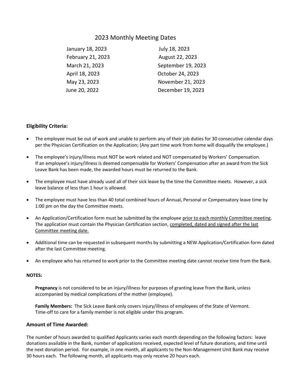 Sick Leave Bank Application / Physician Certification Non-management, Supervisory and Corrections Units - Vermont, Page 3