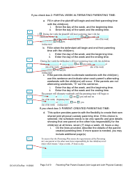 Instructions for Form DC6:5.37 Parenting Plan Parent-Created (Joint Legal and Joint Physical Custody) - Nebraska, Page 3
