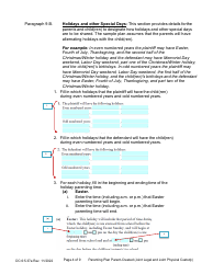 Instructions for Form DC6:5.37 Parenting Plan Parent-Created (Joint Legal and Joint Physical Custody) - Nebraska, Page 4
