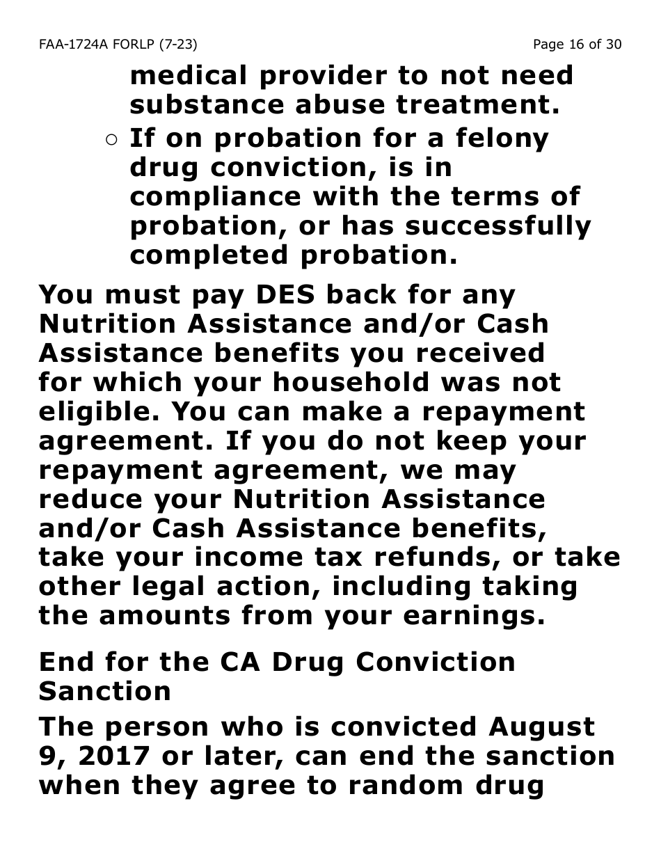 Form FAA-1724A-LP Application Signature Pages - Large Print - Arizona, Page 16