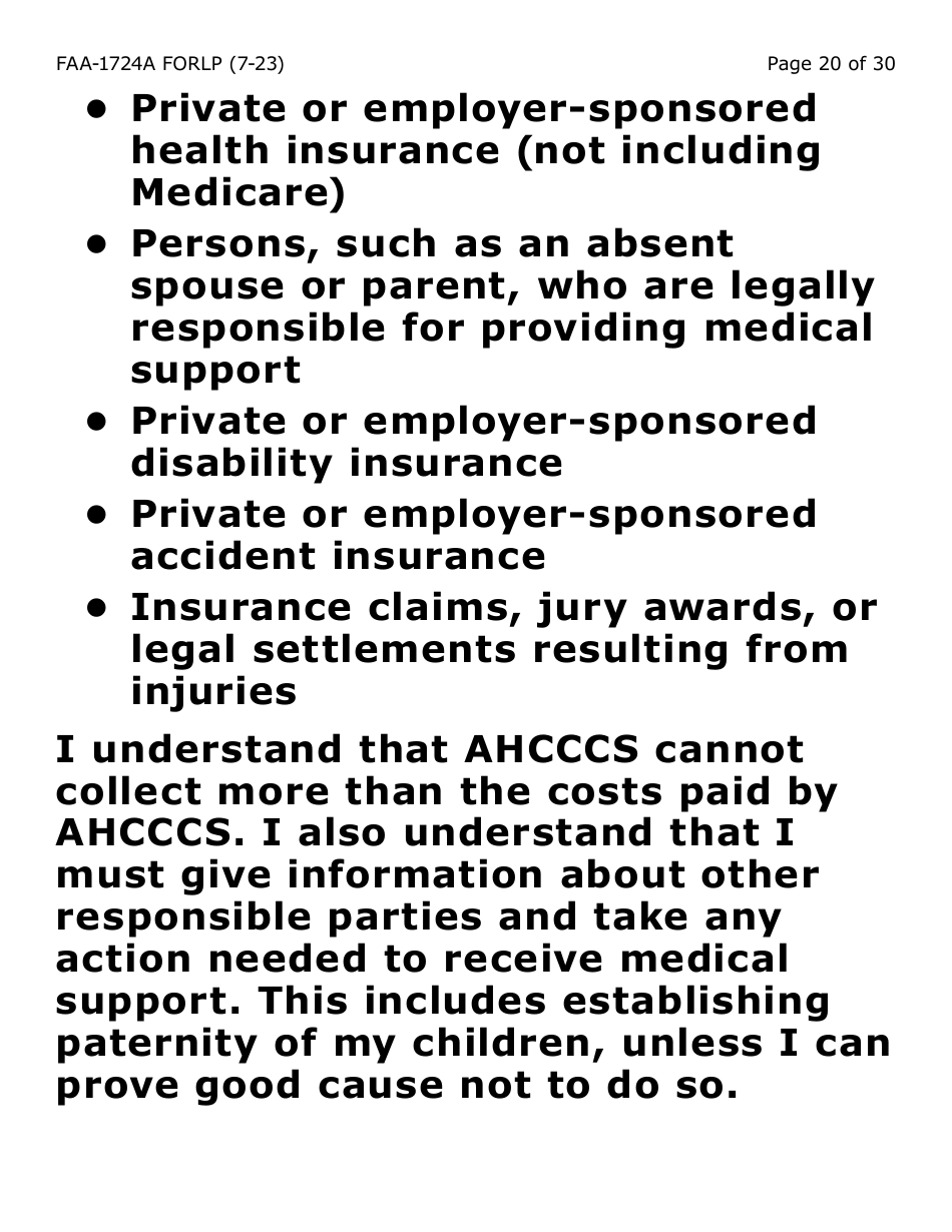 Form FAA-1724A-LP Application Signature Pages - Large Print - Arizona, Page 20