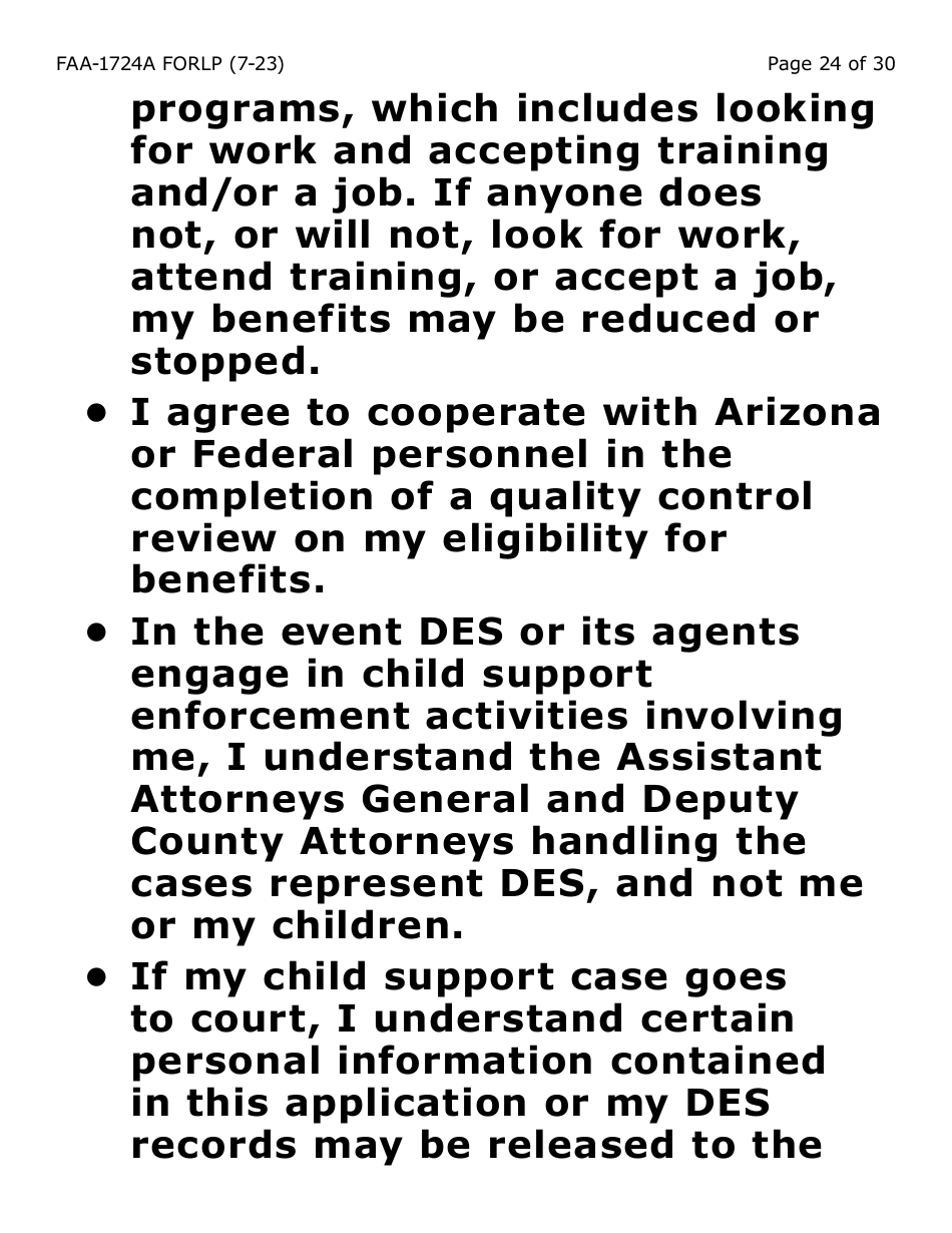 Form FAA-1724A-LP Application Signature Pages - Large Print - Arizona, Page 24