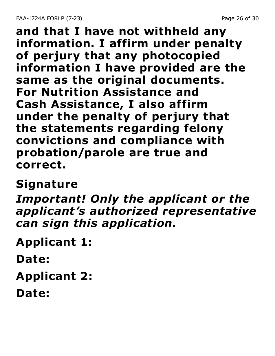 Form FAA-1724A-LP Application Signature Pages - Large Print - Arizona, Page 26
