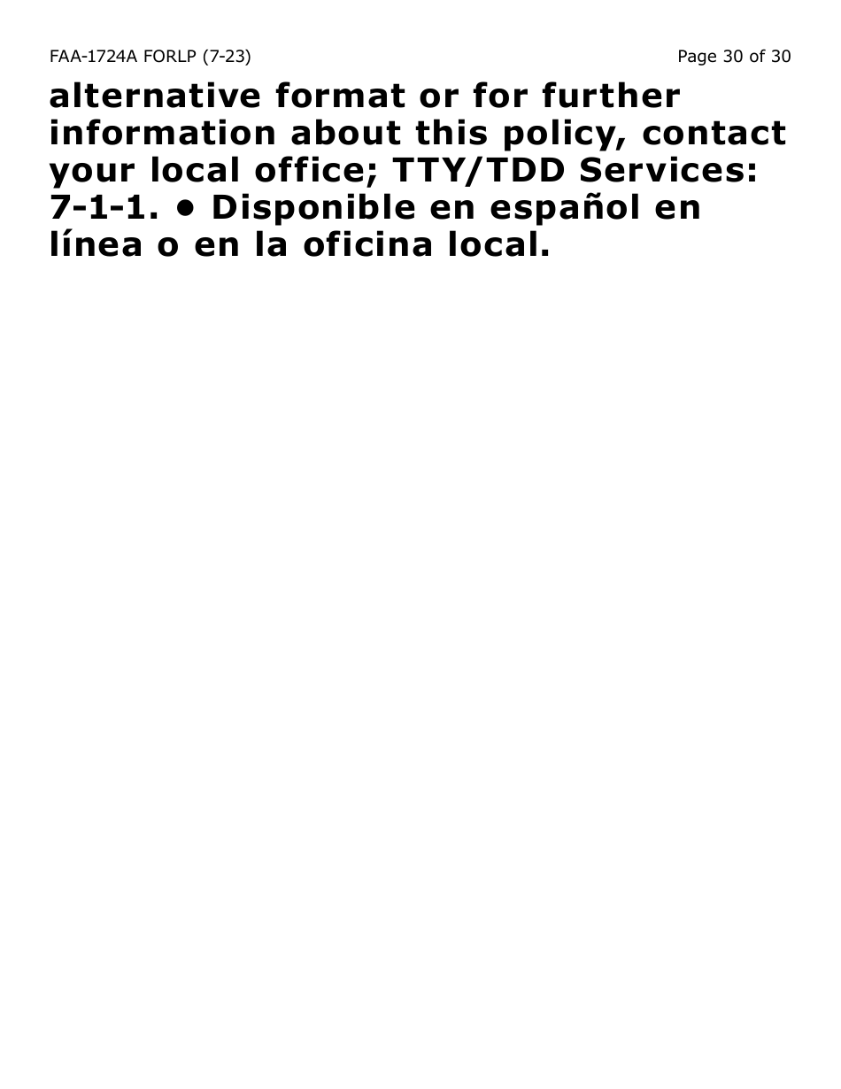 Form FAA-1724A-LP Application Signature Pages - Large Print - Arizona, Page 30