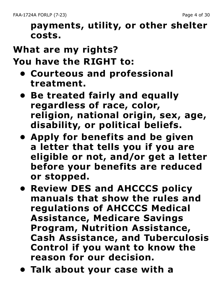 Form FAA-1724A-LP Application Signature Pages - Large Print - Arizona, Page 4