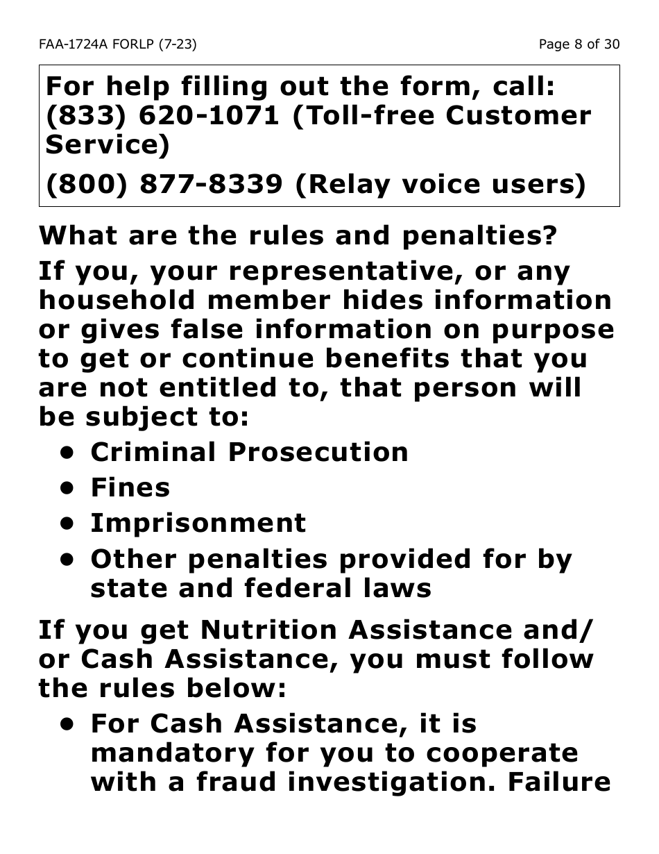 Form FAA-1724A-LP Application Signature Pages - Large Print - Arizona, Page 8