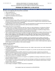 Formulario FAA-1724A-S Paginas De Firma De La Solicitud - Arizona (Spanish)