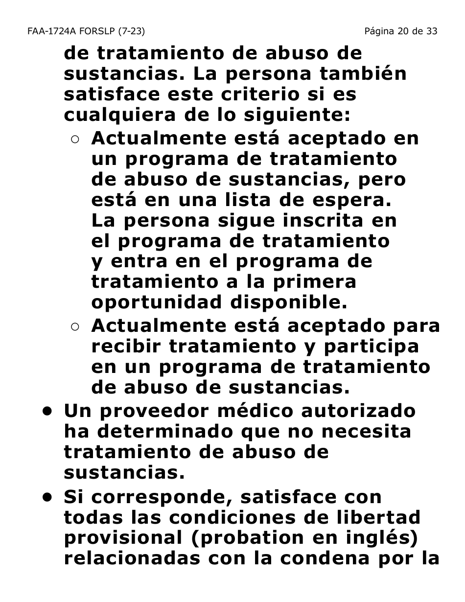 Formulario FAA-1724A-SLP Paginas De Firma De La Solicitud (Letra Grande) - Arizona (Spanish), Page 20