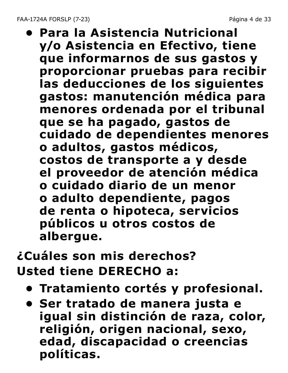 Formulario FAA-1724A-SLP Paginas De Firma De La Solicitud (Letra Grande) - Arizona (Spanish), Page 4
