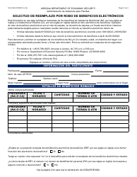 Formulario FAA-1847A-S Solicitud De Reemplazo Por Robo De Beneficios Electronicos - Arizona (Spanish)