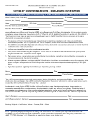 Document preview: Form CCA-1207A Notice of Monitoring Rights - Disclosure Verification - Arizona
