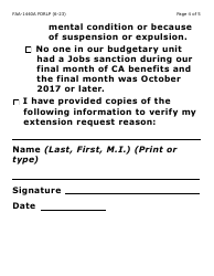Form FAA-1440A-LP Cash Assistance Benefit Limit Extension Request - Large Print - Arizona, Page 4