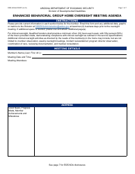 Document preview: Form DDD-2206A Enhanced Behavioral Group Home Oversight Meeting Agenda - Arizona