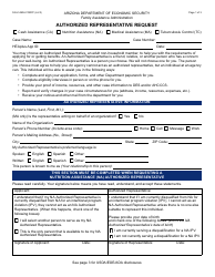 Document preview: Form FAA-1493A Authorized Representative Request - Arizona
