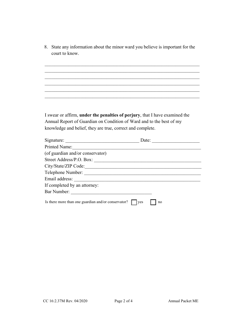 Form Cc16:2.37m - Fill Out, Sign Online And Download Fillable Pdf 