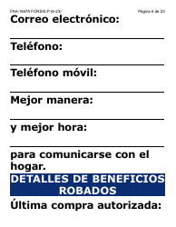 Formulario FAA-1847A-SXLP Solicitud De Reemplazo Por Robo De Beneficios Electronicos (Letra Extra Grande) - Arizona (Spanish), Page 6