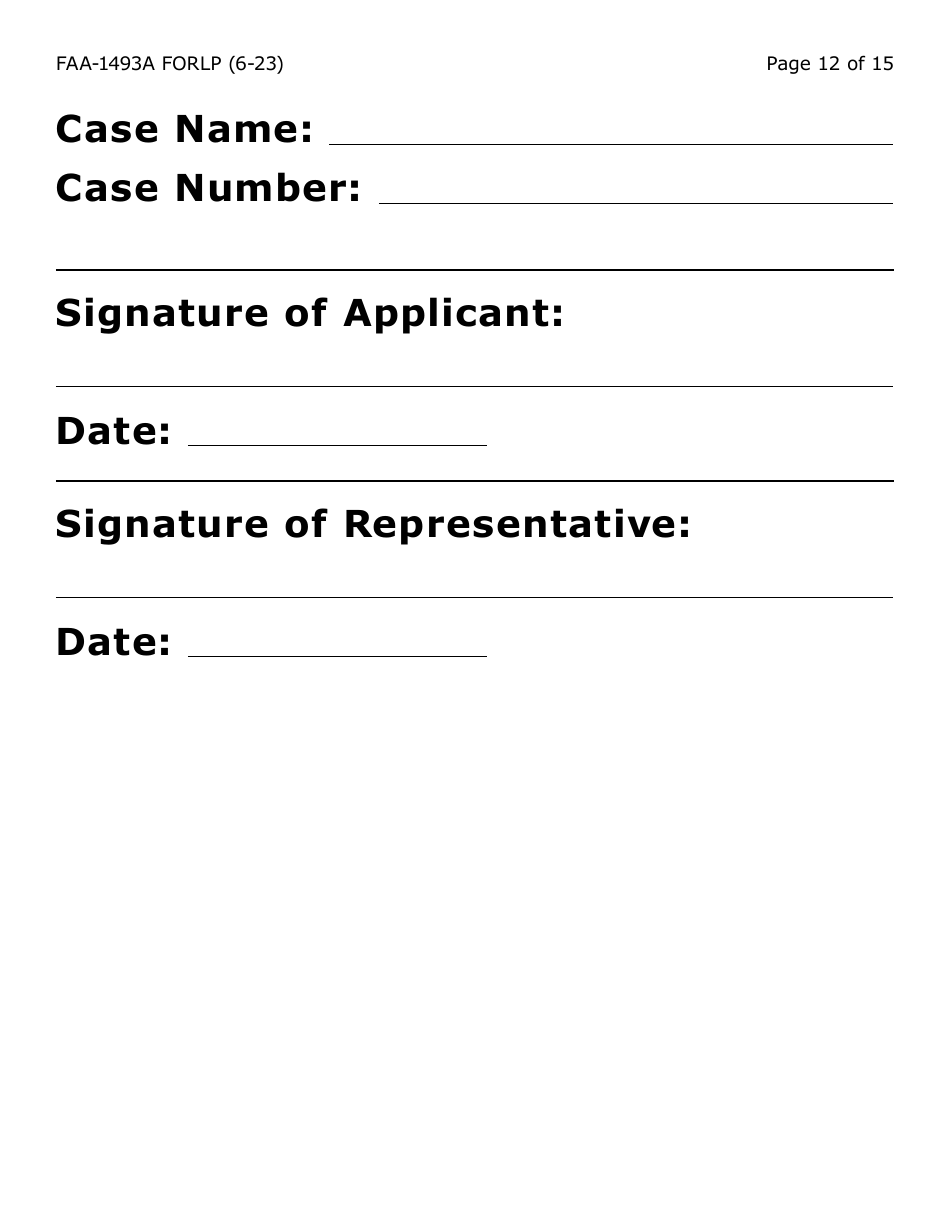 Formulario FAA-1493A-LP Authorized Representative Request - Large Print - Arizona (Spanish), Page 12