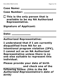 Formulario FAA-1493A-LP Authorized Representative Request - Large Print - Arizona (Spanish), Page 6