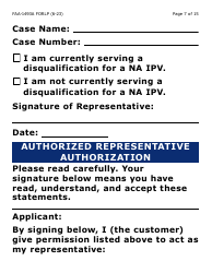 Formulario FAA-1493A-LP Authorized Representative Request - Large Print - Arizona (Spanish), Page 7