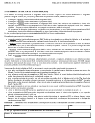 Form LDSS-4942-FR Request for Authorized Representative Snap Program Form - New York (French), Page 2