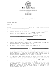 Form REC-009A Office Closing Affidavit - New Jersey