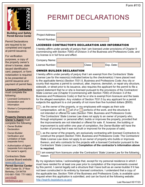 Form 110  Printable Pdf