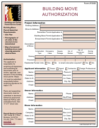 Document preview: Form 104B Building Move Authorization - City of Berkeley, California