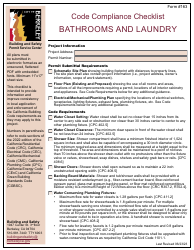 Document preview: Form 163 Code Compliance Checklist - Bathrooms and Laundry - City of Berkeley, California