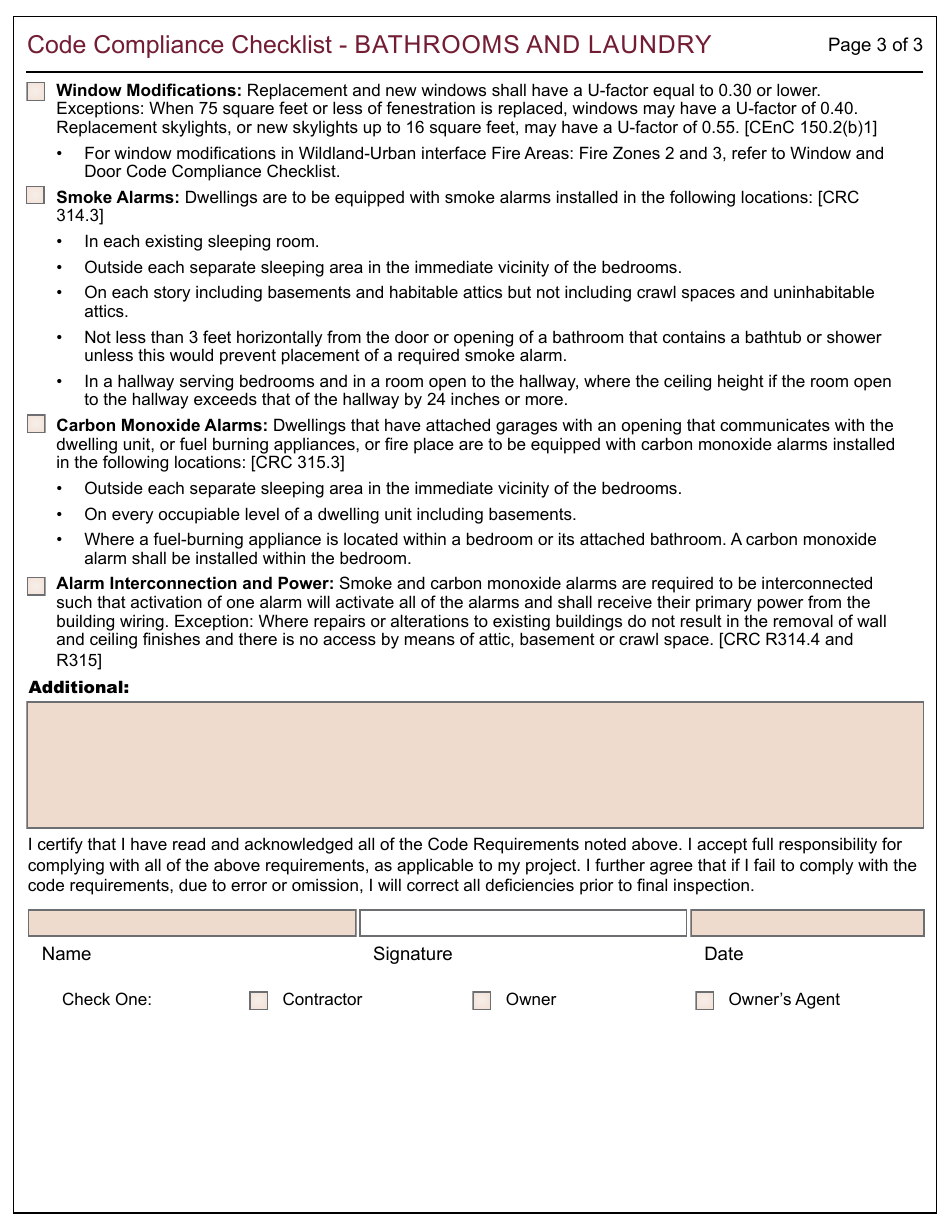 Form 163 Code Compliance Checklist - Bathrooms and Laundry - City of Berkeley, California, Page 3