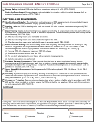 Form 168 Code Compliance Checklist - Energy Storage Systems - City of Berkeley, California, Page 2