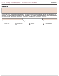 Form 162 Code Compliance Checklist - Kitchens - City of Berkeley, California, Page 3