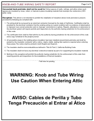 Form 146 Knob-And-Tube Wiring Safety Report - City of Berkeley, California, Page 2